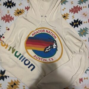 Aviator Nation cropped Cream Sweater